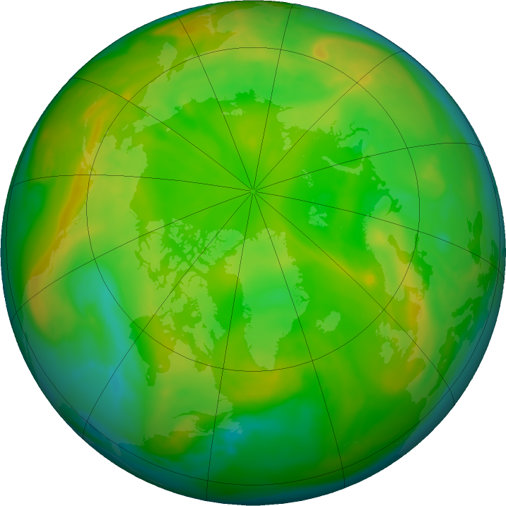 Arctic ozone map for 07 June 2020
